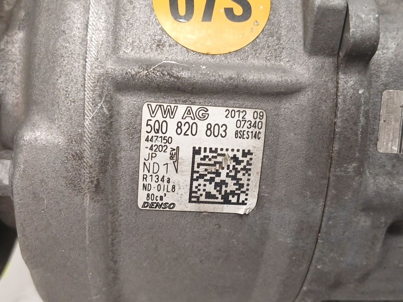 Recambio de compresor aire acondicionado para seat leon (5f1) 1.6 tdi referencia OEM IAM 5Q0820803  