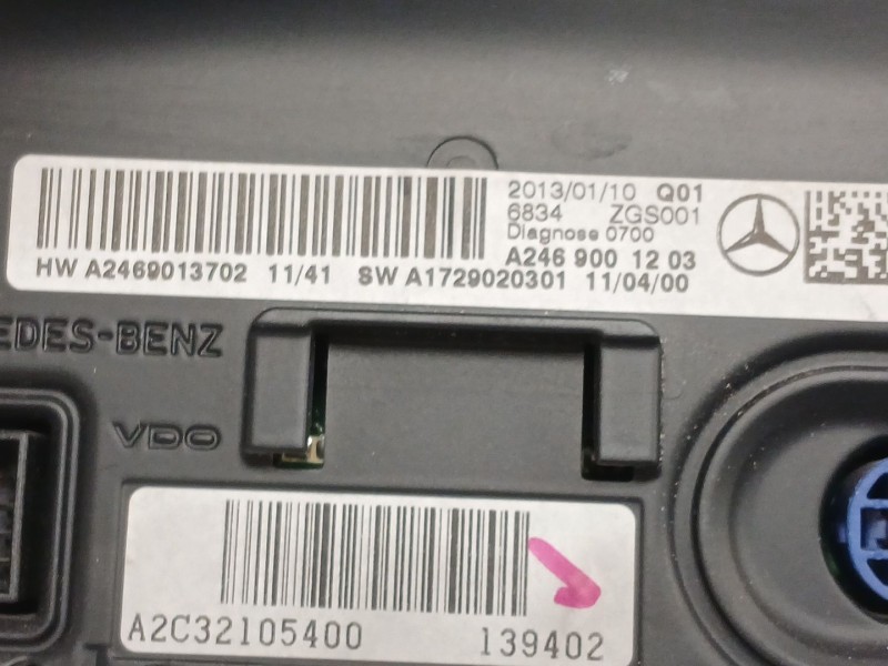Recambio de pantalla multifuncion para mercedes-benz clase a (w176) a 180 cdi (176.000) referencia OEM IAM   