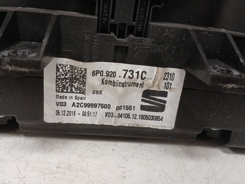 Recambio de cuadro instrumentos para seat ibiza iv (6j5, 6p1) 1.4 tdi referencia OEM IAM 6P0920731C A2C99997500 