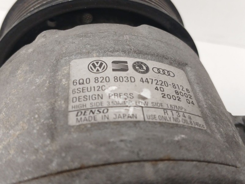 Recambio de compresor aire acondicionado para volkswagen polo iv (9n_, 9a_) 1.4 16v referencia OEM IAM 6Q0820803D  