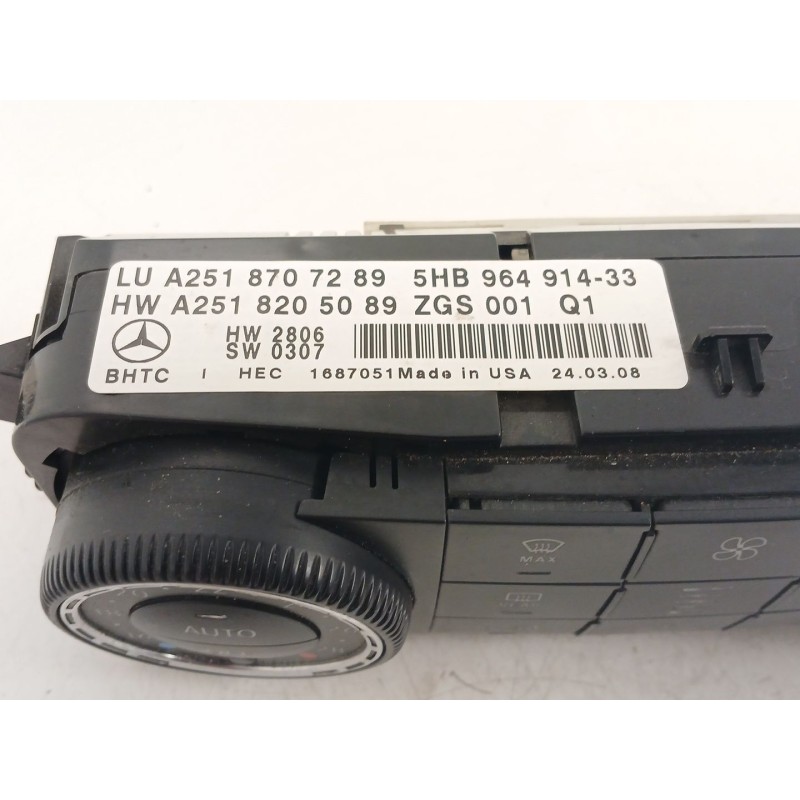 Recambio de mando calefaccion / aire acondicionado para mercedes-benz clase m (w164) ml 320 cdi 4-matic (164.122) referencia OEM