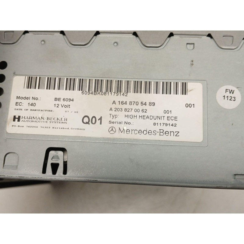 Recambio de sistema audio / radio cd para mercedes-benz clase m (w164) ml 320 cdi 4-matic (164.122) referencia OEM IAM A16487054