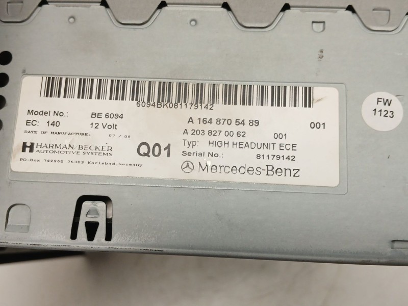 Recambio de sistema audio / radio cd para mercedes-benz clase m (w164) ml 320 cdi 4-matic (164.122) referencia OEM IAM A16487054