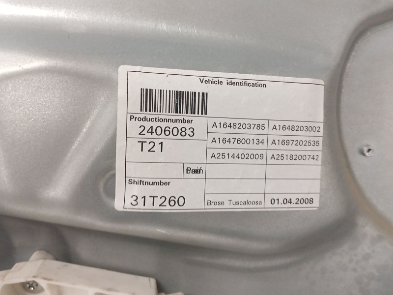 Recambio de elevalunas delantero izquierdo para mercedes-benz clase m (w164) ml 320 cdi 4-matic (164.122) referencia OEM IAM A15