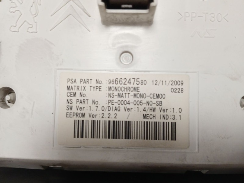 Recambio de cuadro instrumentos para peugeot 5008 (0u_, 0e_) 2.0 hdi referencia OEM IAM 9666247580 9666276380 