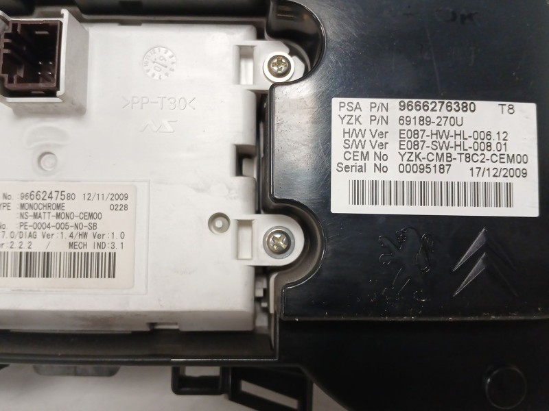 Recambio de cuadro instrumentos para peugeot 5008 (0u_, 0e_) 2.0 hdi referencia OEM IAM 9666247580 9666276380 