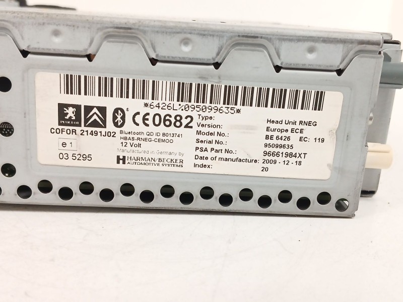 Recambio de sistema audio / radio cd para peugeot 5008 (0u_, 0e_) 2.0 hdi referencia OEM IAM 96661984XT  
