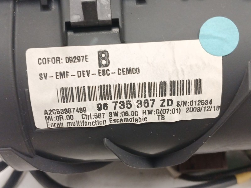 Recambio de pantalla multifuncion para peugeot 5008 (0u_, 0e_) 2.0 hdi referencia OEM IAM 96735367ZD  