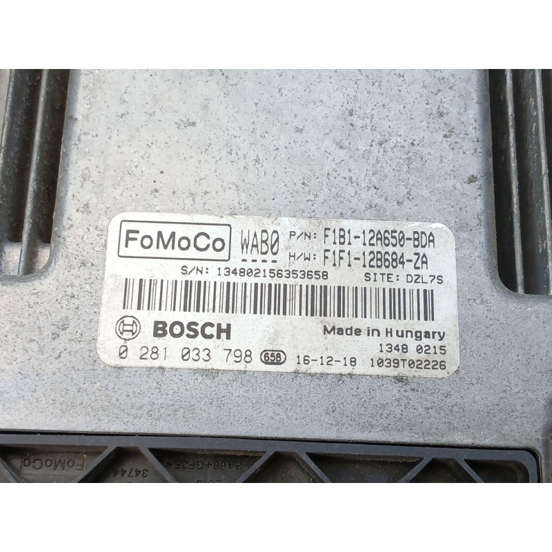 Recambio de centralita motor uce para ford fiesta vi (cb1, ccn) 1.5 tdci referencia OEM IAM 0281033798  