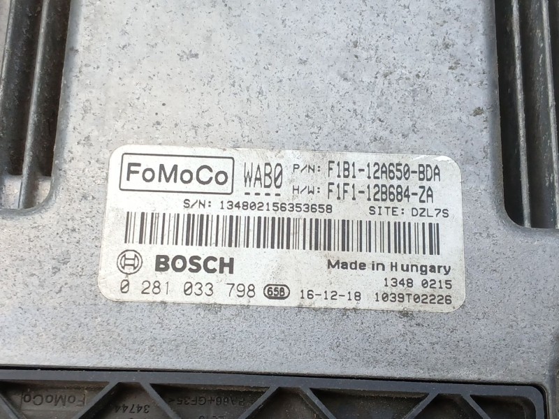 Recambio de centralita motor uce para ford fiesta vi (cb1, ccn) 1.5 tdci referencia OEM IAM 0281033798  