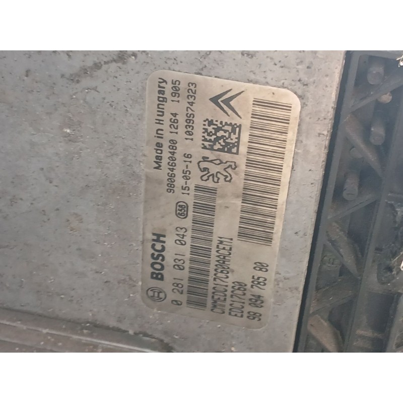 Recambio de centralita motor uce para peugeot 308 ii (lb_, lp_, lw_, lh_, l3_) 1.6 hdi 100 referencia OEM IAM 0281031043 EDC17C6