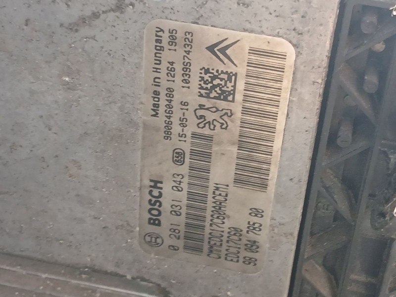 Recambio de centralita motor uce para peugeot 308 ii (lb_, lp_, lw_, lh_, l3_) 1.6 hdi 100 referencia OEM IAM 0281031043 EDC17C6