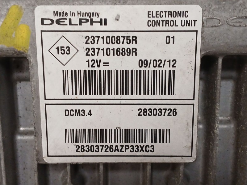 Recambio de centralita motor uce para nissan nv200 furgoneta 1.5 dci 90 (m20, m20m) referencia OEM IAM 237100875R  