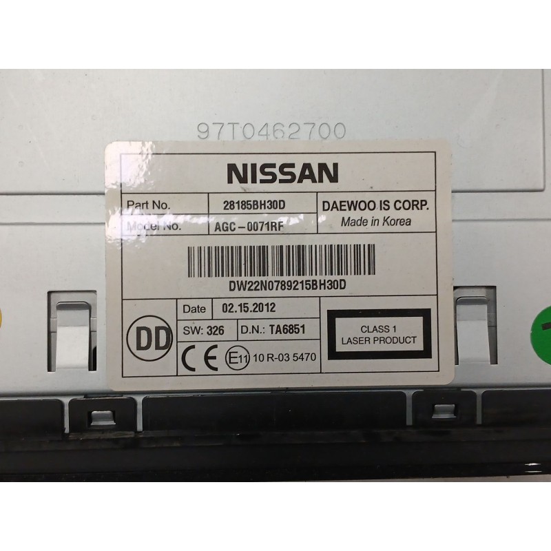 Recambio de sistema audio / radio cd para nissan nv200 furgoneta 1.5 dci 90 (m20, m20m) referencia OEM IAM 281858H30D  