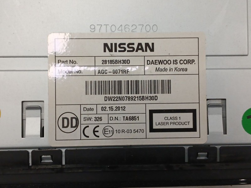 Recambio de sistema audio / radio cd para nissan nv200 furgoneta 1.5 dci 90 (m20, m20m) referencia OEM IAM 281858H30D  
