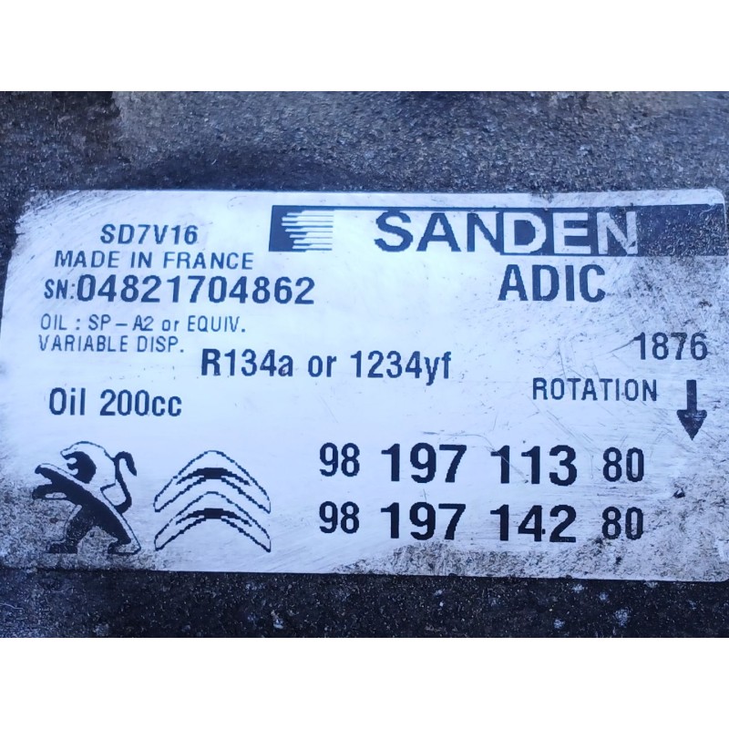 Recambio de compresor aire acondicionado para citroën jumper iii autobús 2.0 bluehdi 130 referencia OEM IAM 9819711380 981971428