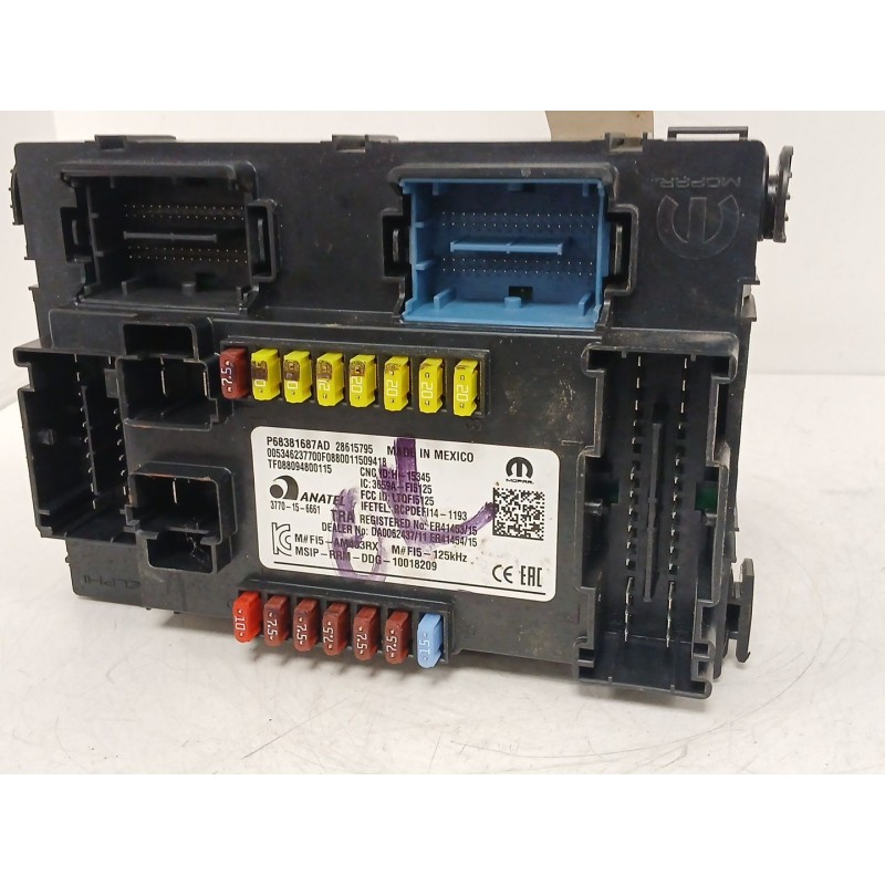 Recambio de caja reles / fusibles para jeep compass (mp, m6, mv, m7) 1.4 multiair referencia OEM IAM P68381687AD  
