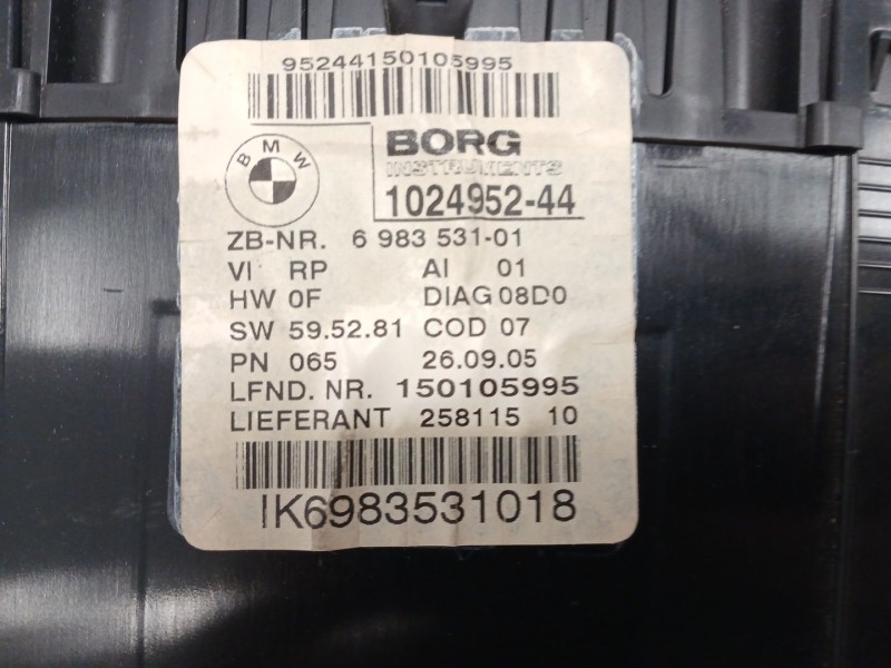 Recambio de cuadro instrumentos para bmw 1 (e87) 120 d referencia OEM IAM 102495244 698353101 IK6983531018