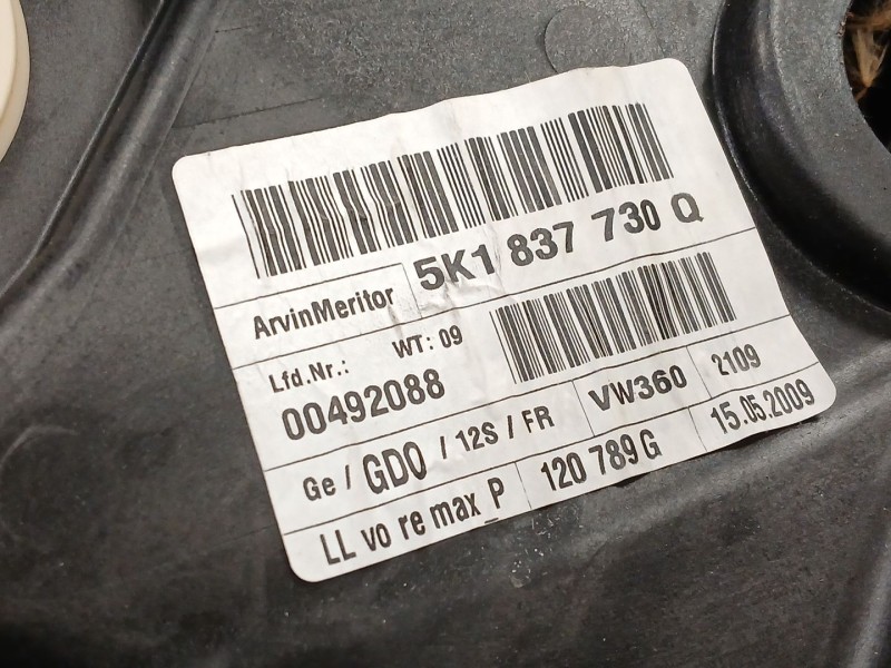 Recambio de elevalunas delantero derecho para volkswagen golf vi (5k1) 2.0 tdi referencia OEM IAM   