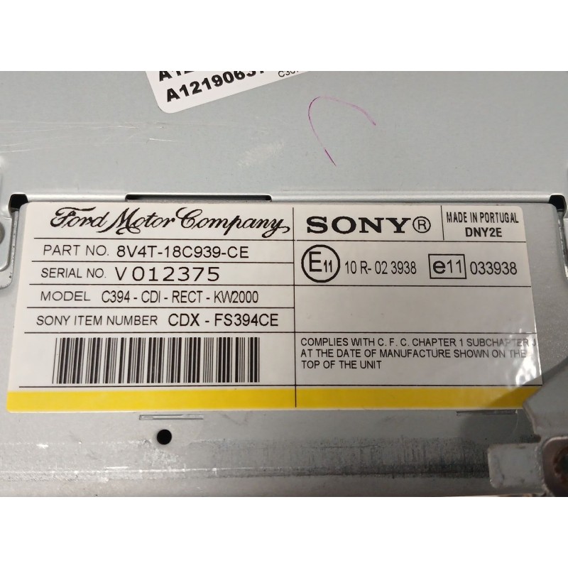 Recambio de sistema audio / radio cd para ford kuga i 2.0 tdci referencia OEM IAM   