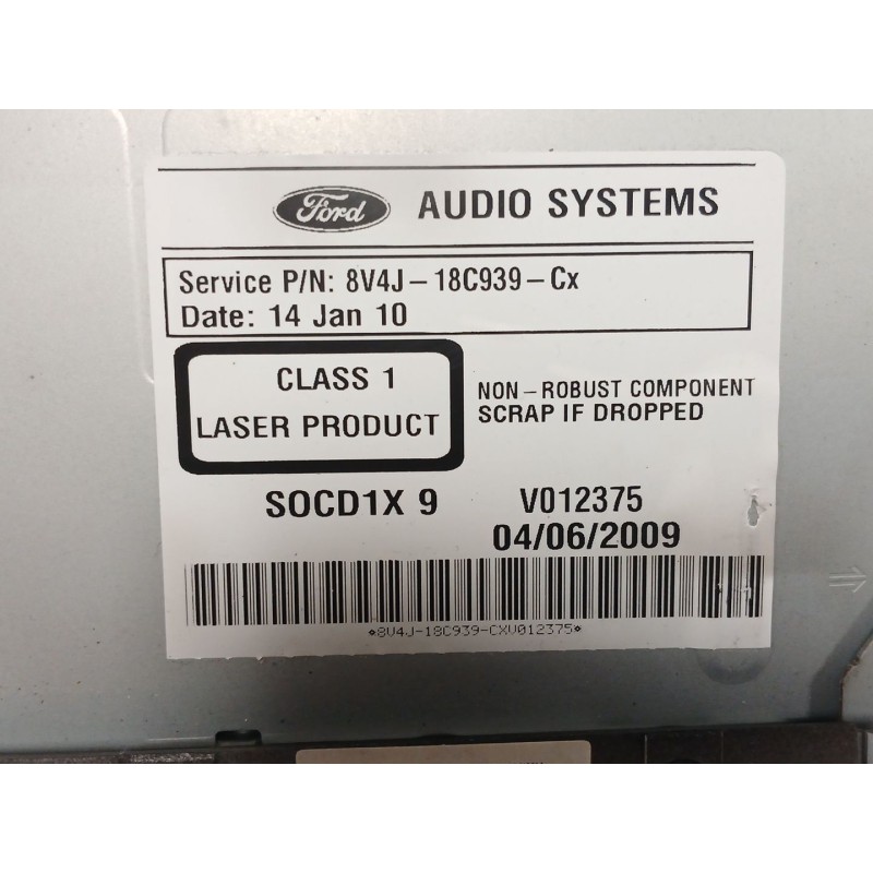 Recambio de sistema audio / radio cd para ford kuga i 2.0 tdci referencia OEM IAM   