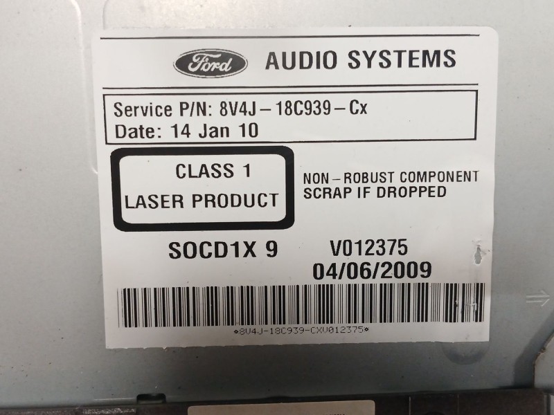 Recambio de sistema audio / radio cd para ford kuga i 2.0 tdci referencia OEM IAM   