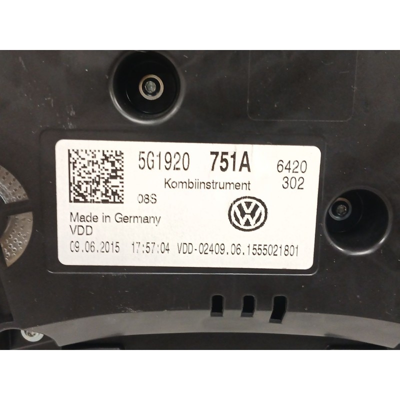 Recambio de cuadro instrumentos para volkswagen golf vii (5g1, bq1, be1, be2) 1.6 tdi referencia OEM IAM 5G1920751A A2C94775300 