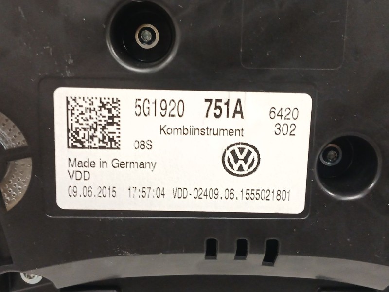 Recambio de cuadro instrumentos para volkswagen golf vii (5g1, bq1, be1, be2) 1.6 tdi referencia OEM IAM 5G1920751A A2C94775300 