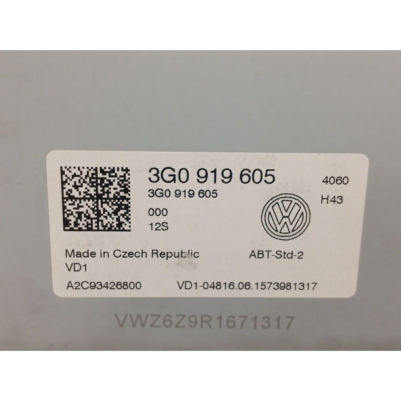 Recambio de sistema audio / radio cd para volkswagen golf vii (5g1, bq1, be1, be2) 1.6 tdi referencia OEM IAM 3G0919605 A2C93426