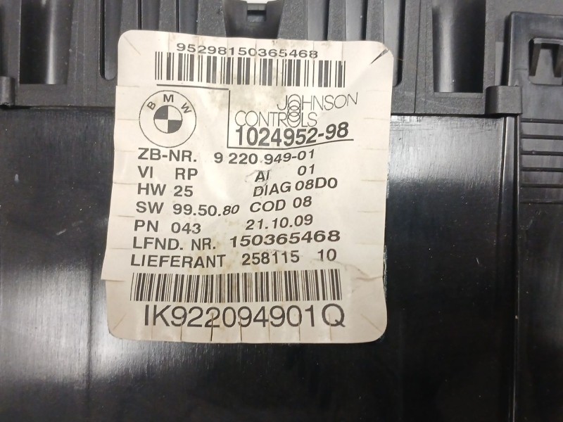 Recambio de cuadro instrumentos para bmw 1 (e81) 116 d referencia OEM IAM 102495298 IK922094901Q 