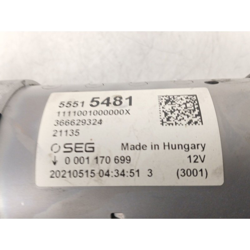 Recambio de motor arranque para opel astra k (b16) 1.2 turbo (68) referencia OEM IAM 55515481 0001170699 