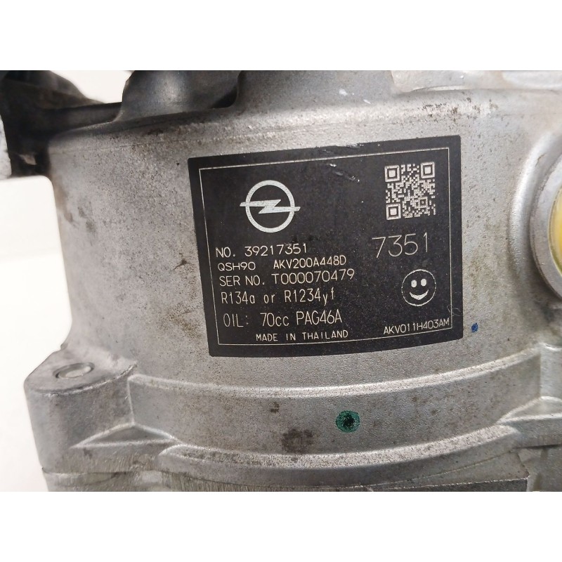 Recambio de compresor aire acondicionado para opel astra k (b16) 1.2 turbo (68) referencia OEM IAM 7351 39217351 