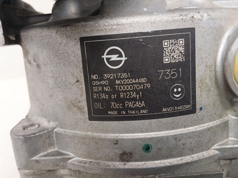 Recambio de compresor aire acondicionado para opel astra k (b16) 1.2 turbo (68) referencia OEM IAM 7351 39217351 