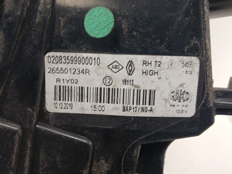 Recambio de piloto trasero derecho interior para renault captur ii (hf_) tce 155 (hfmn) referencia OEM IAM 265501234R 0208359990