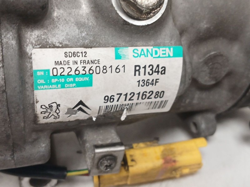 Recambio de compresor aire acondicionado para citroën c3 ii (sc_) 1.4 referencia OEM IAM 9671216280  1364F