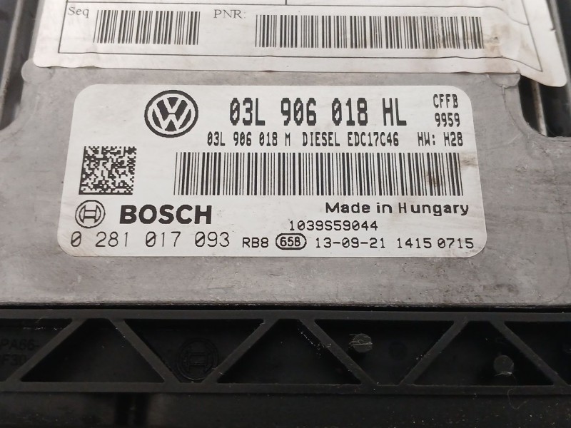 Recambio de centralita motor uce para seat alhambra (710, 711) 2.0 tdi referencia OEM IAM 03L906018HL 0281017093 EDC17C46