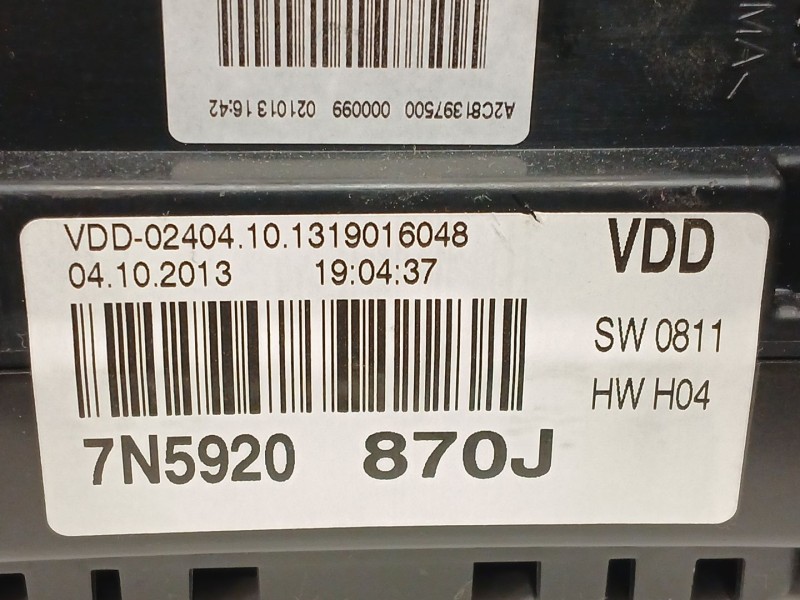 Recambio de cuadro instrumentos para seat alhambra (710, 711) 2.0 tdi referencia OEM IAM 7N05920870J  