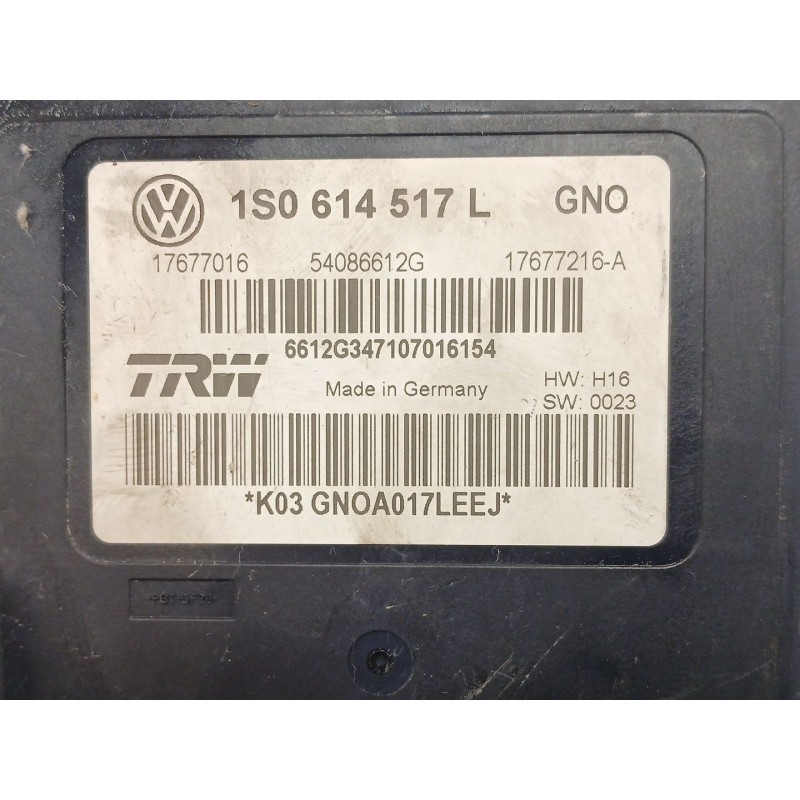 Recambio de abs para volkswagen up! (121, 122, bl1, bl2, bl3, 123) 1.0 referencia OEM IAM 1S0614517 1823576011 
