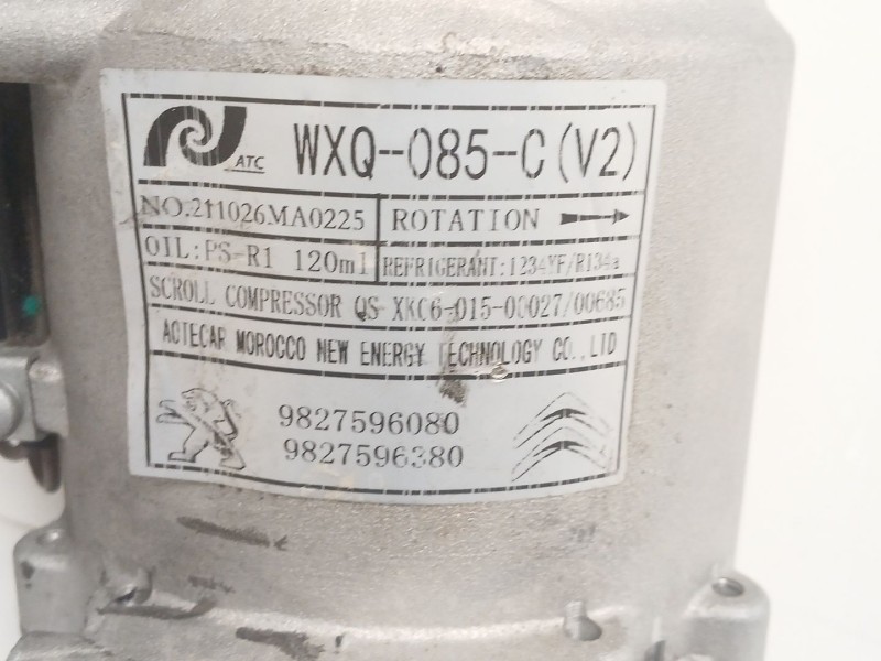 Recambio de compresor aire acondicionado para peugeot 208 ii (ub_, up_, uw_, uj_) 1.2 puretech 100 referencia OEM IAM 9827596080