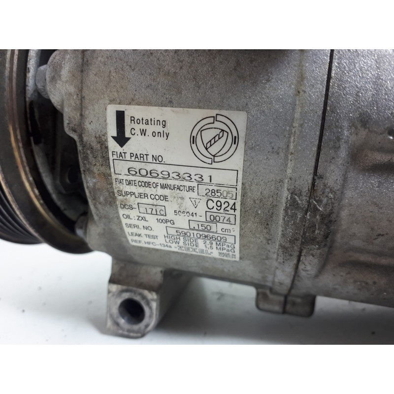 Recambio de compresor aire acondicionado para alfa romeo 159 (140) 1,9 jtdm 8v sport referencia OEM IAM 60693331   Recambio de compresor aire acondicionado para alfa romeo 159 (140) 1,9 jtdm 8v sport referencia OEM IAM 60693331