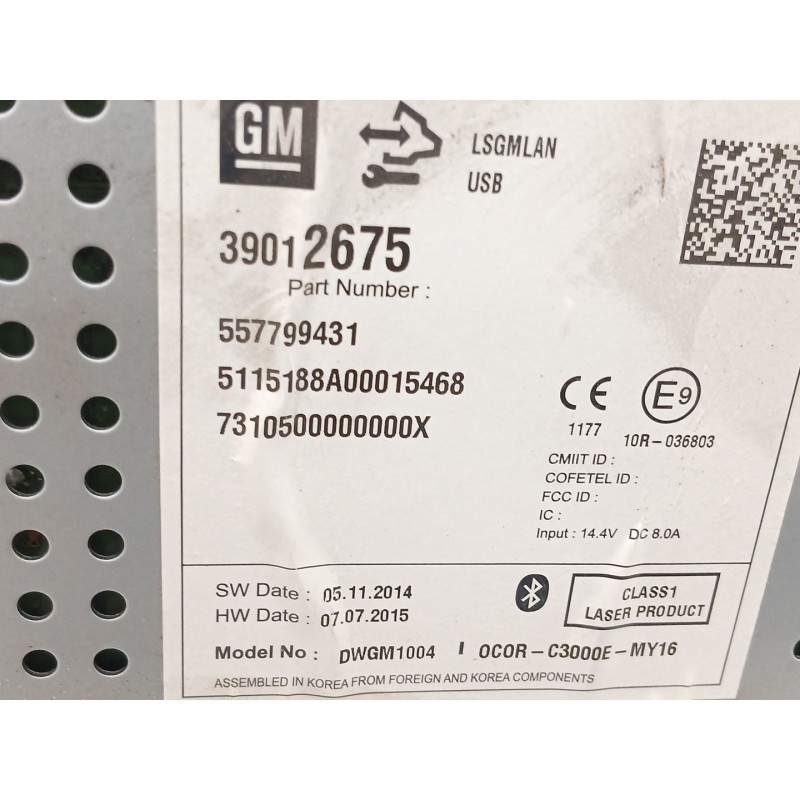 Recambio de sistema audio / radio cd para opel corsa e (x15) 1.3 cdti (08, 68) referencia OEM IAM   
