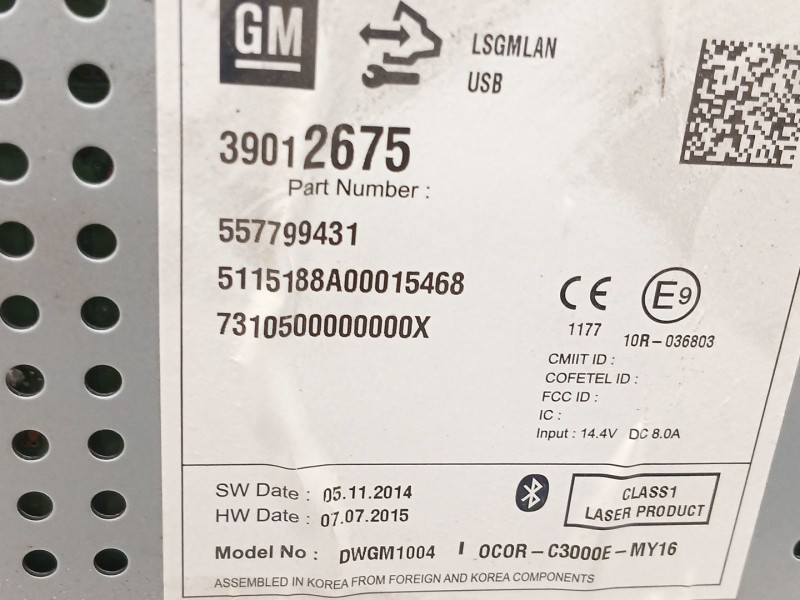 Recambio de sistema audio / radio cd para opel corsa e (x15) 1.3 cdti (08, 68) referencia OEM IAM   