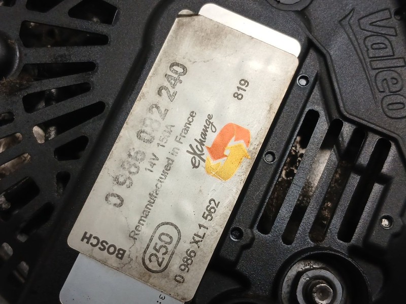 Recambio de alternador para peugeot 308 ii (lb_, lp_, lw_, lh_, l3_) 1.6 hdi referencia OEM IAM 986082240  