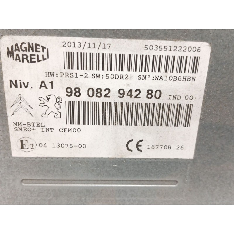 Recambio de sistema audio / radio cd para peugeot 308 ii (lb_, lp_, lw_, lh_, l3_) 1.6 hdi referencia OEM IAM 9808294280  