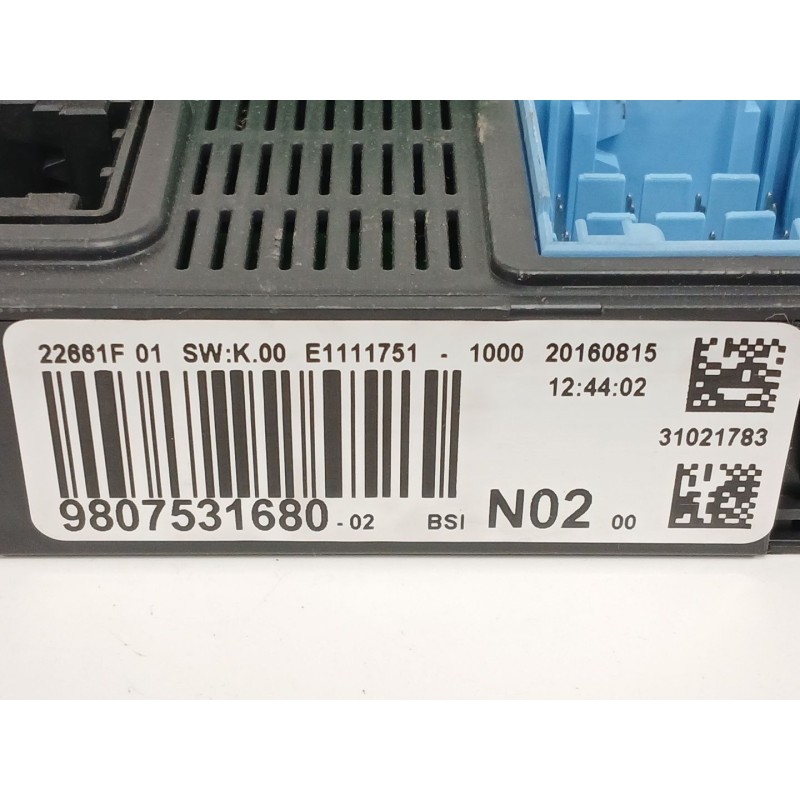 Recambio de caja reles / fusibles para peugeot 208 i (ca_, cc_) 1.6 hdi / bluehdi 75 referencia OEM IAM 9807531680 BSIN02 