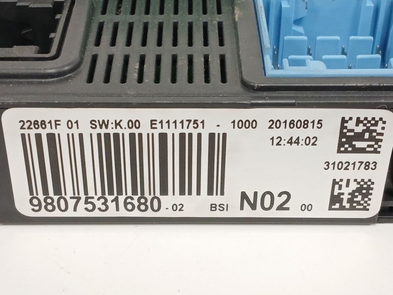 Recambio de caja reles / fusibles para peugeot 208 i (ca_, cc_) 1.6 hdi / bluehdi 75 referencia OEM IAM 9807531680 BSIN02 