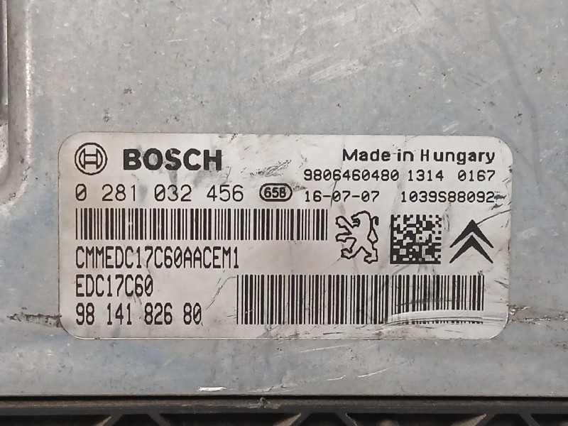 Recambio de centralita motor uce para peugeot 208 i (ca_, cc_) 1.6 hdi / bluehdi 75 referencia OEM IAM 0281032456 9814182680 EDC
