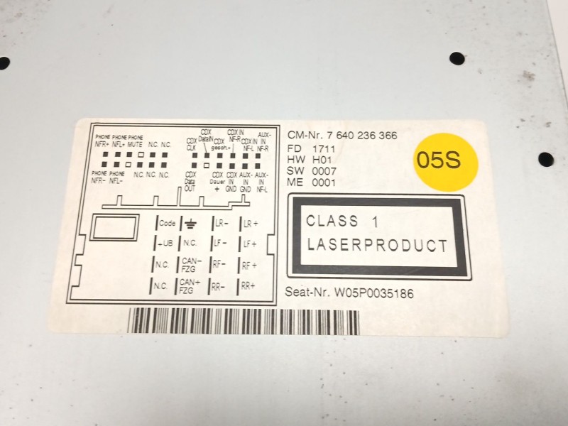 Recambio de sistema audio / radio cd para seat altea (5p1) 1.6 tdi referencia OEM IAM 5P0035186 8157640236336 