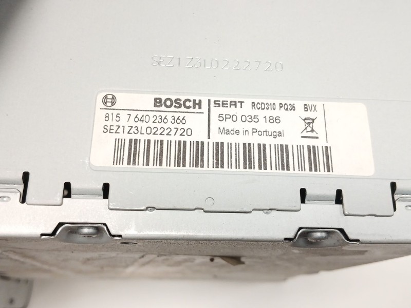 Recambio de sistema audio / radio cd para seat altea (5p1) 1.6 tdi referencia OEM IAM 5P0035186 8157640236336 