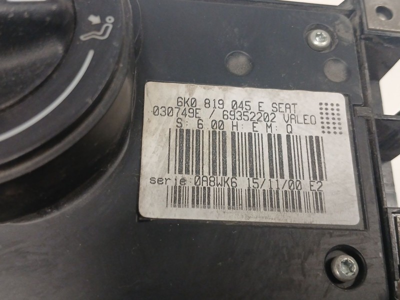 Recambio de mando calefaccion / aire acondicionado para seat ibiza (6k1) 1.9 sdi referencia OEM IAM 6K0819045E 17991 